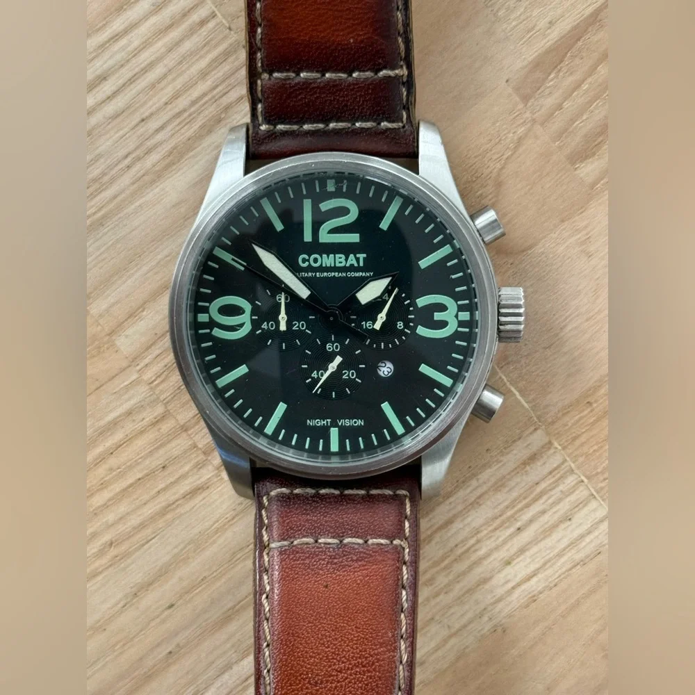 M.E.C. Military European Company Rare Combat Night Vision Chronograph Watch